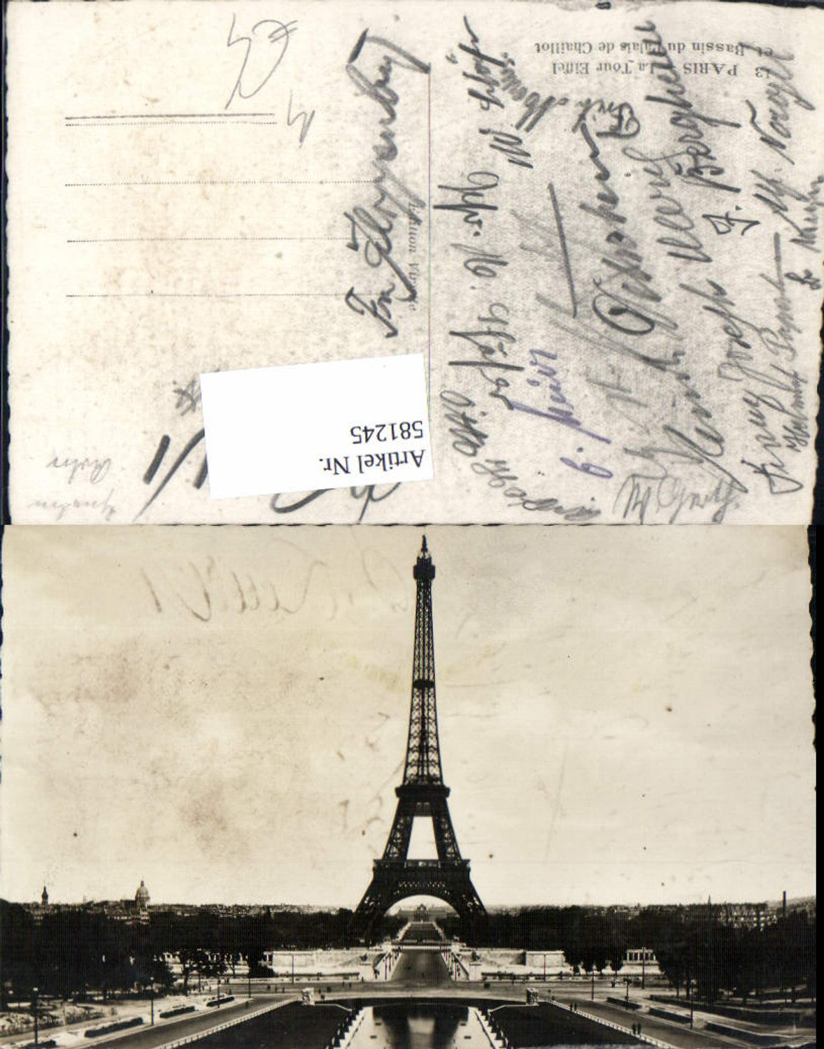 581245,Tower Paris Eiffel Tower La Tour Eiffel et Bassin du Palais de Chaillot