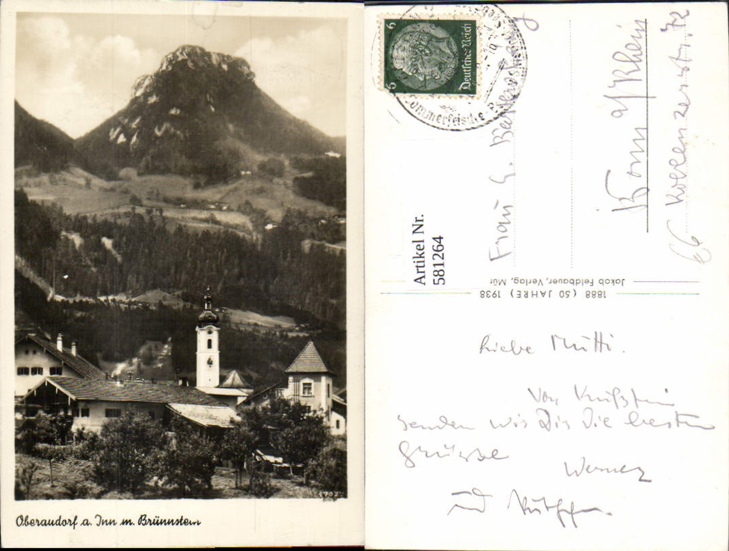 581264, Oberaudorf am Inn with Brünnstein Church