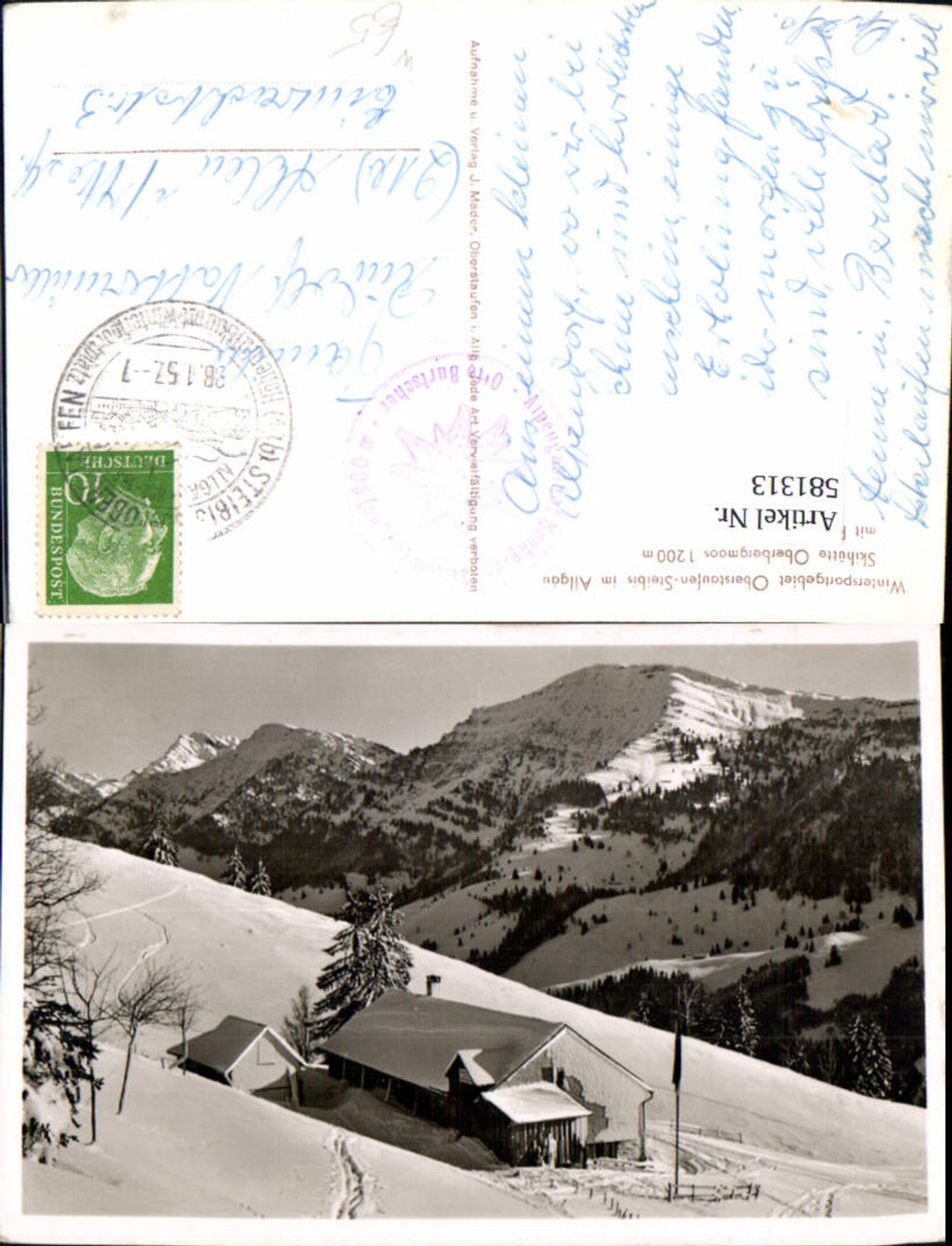 581313, Oberstaufen Steibis Allgäu Skihütte Oberbergmoos with Rindalphorn and Hochgrat