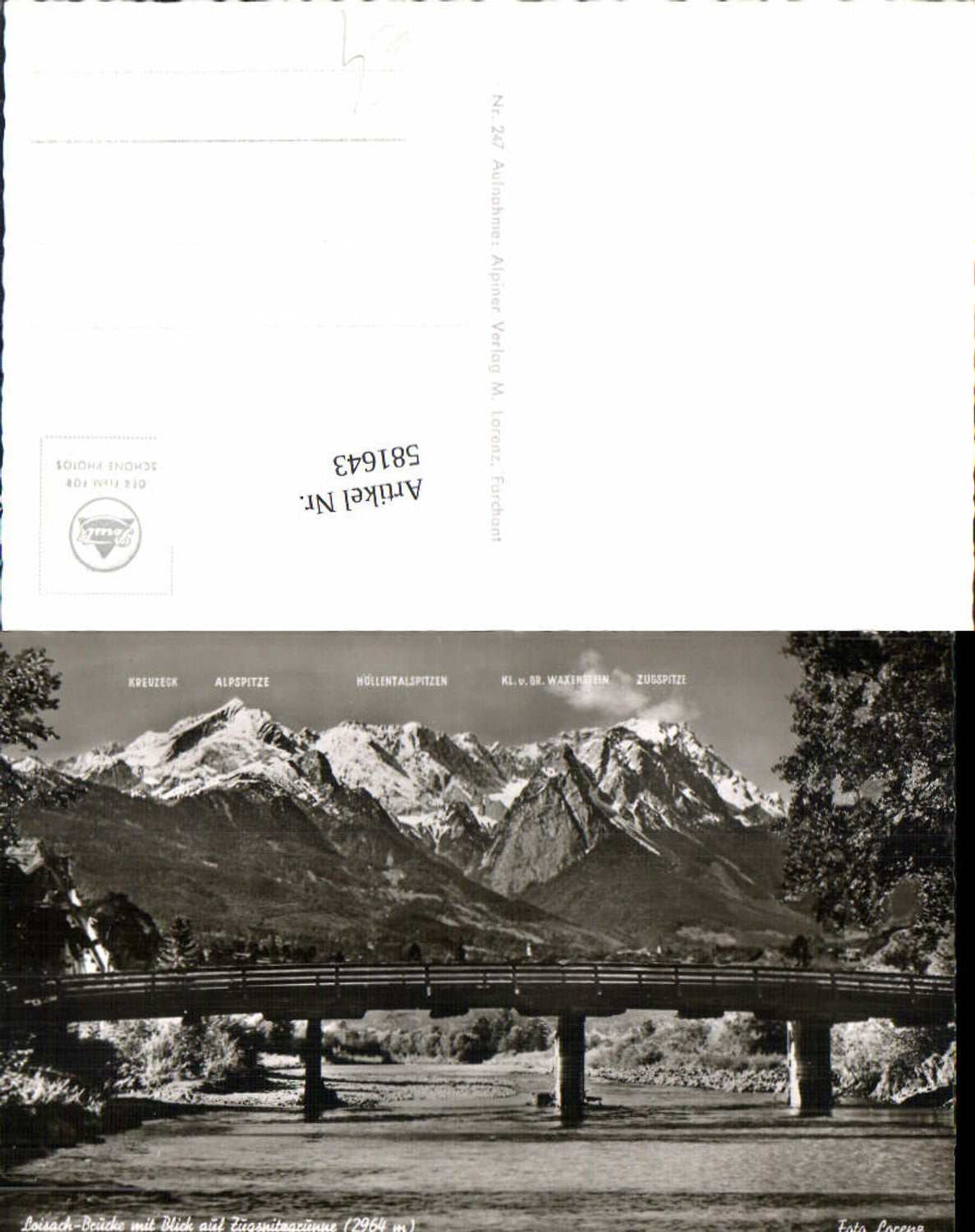 581643, Photo: Loisach Bridge, Ohlstadt, with a view of the Zugspitze group