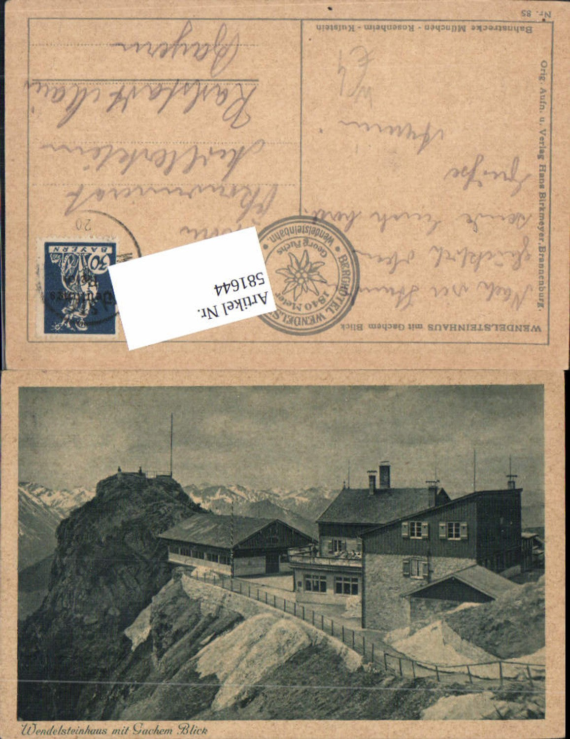 581644, Bayrischzell Wendelsteinhaus with Gachem view