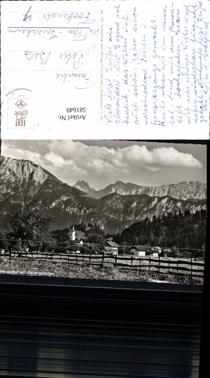 581649, Photo Ak Oberaudorf m. Kaisergebirge