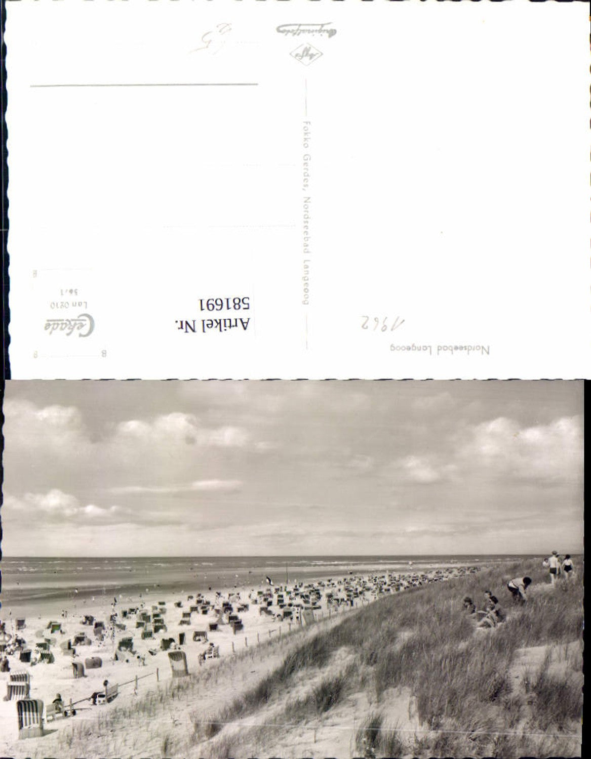 581691,Foto Ak Langeoog Strand Strandleben Küste