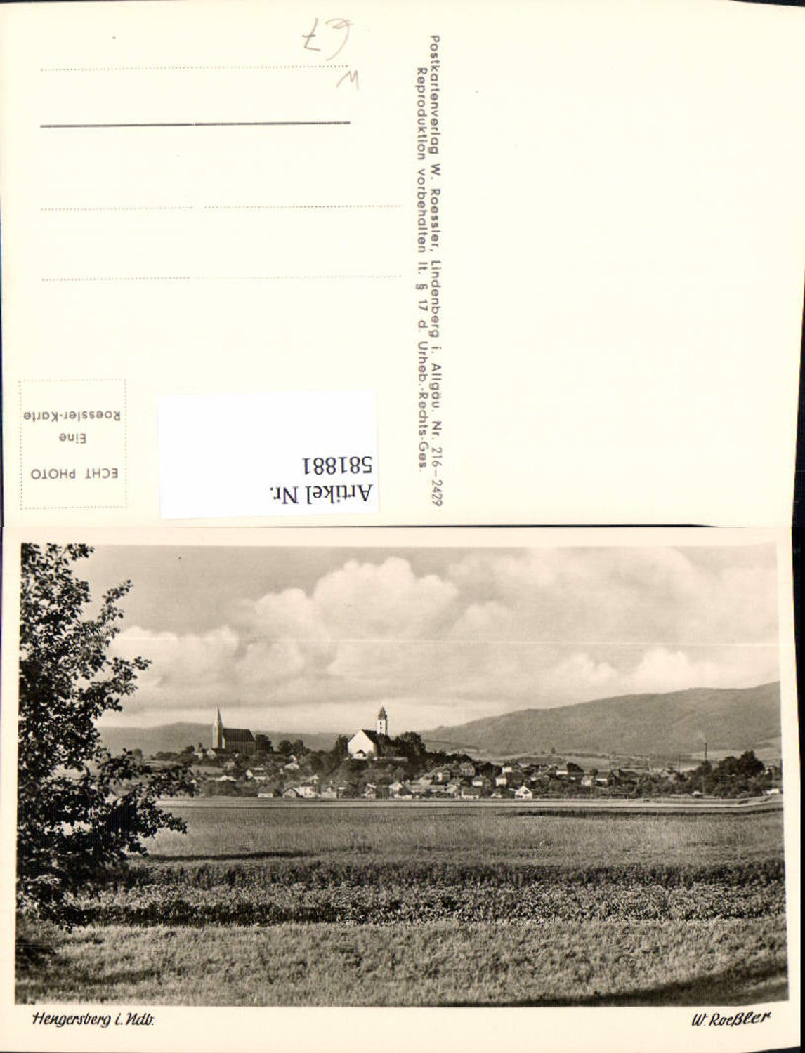 581881,Foto Ak Hengersberg Ansicht m. Kirchen