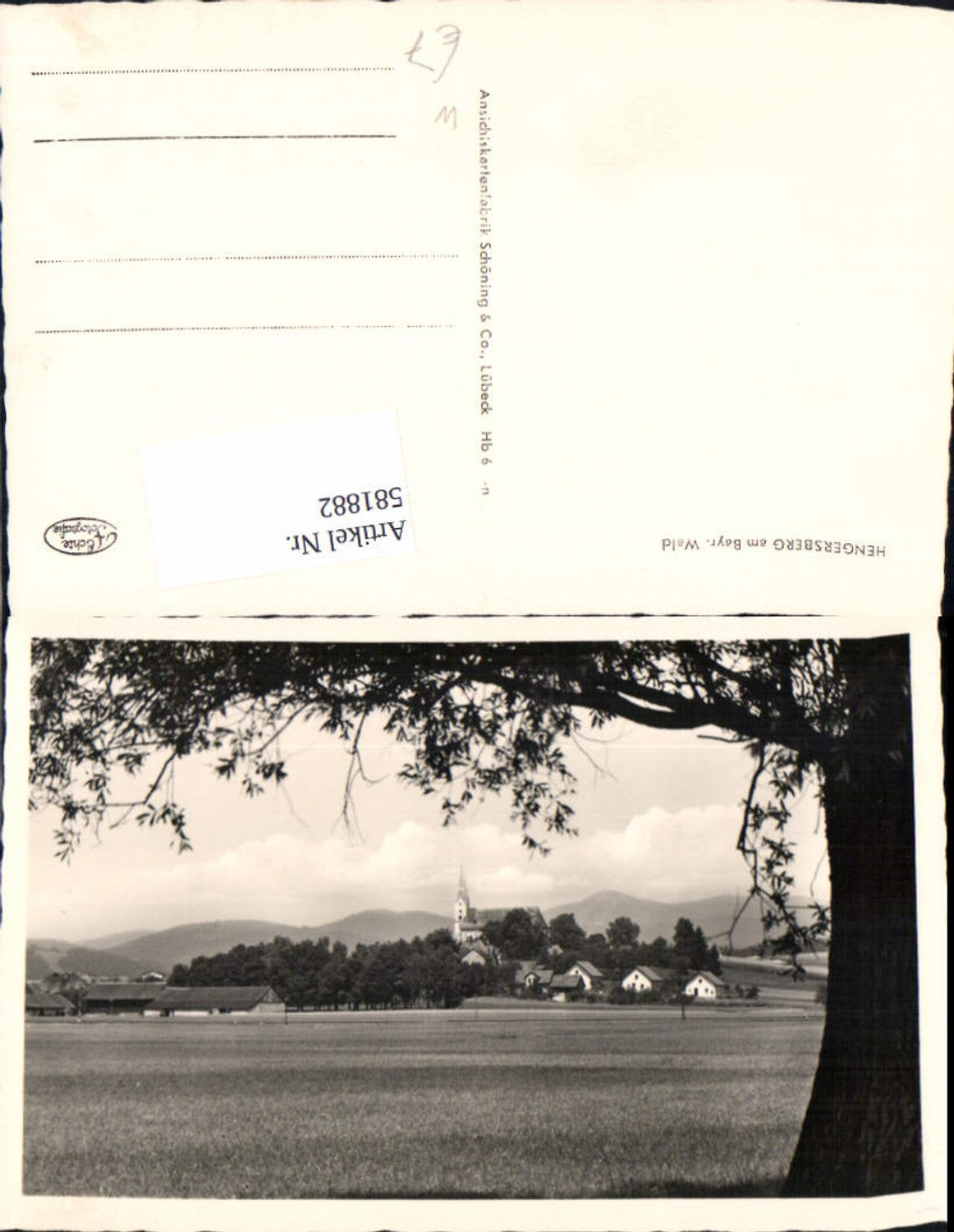 581882,Foto Ak Hengersberg Ansicht m. Kirche
