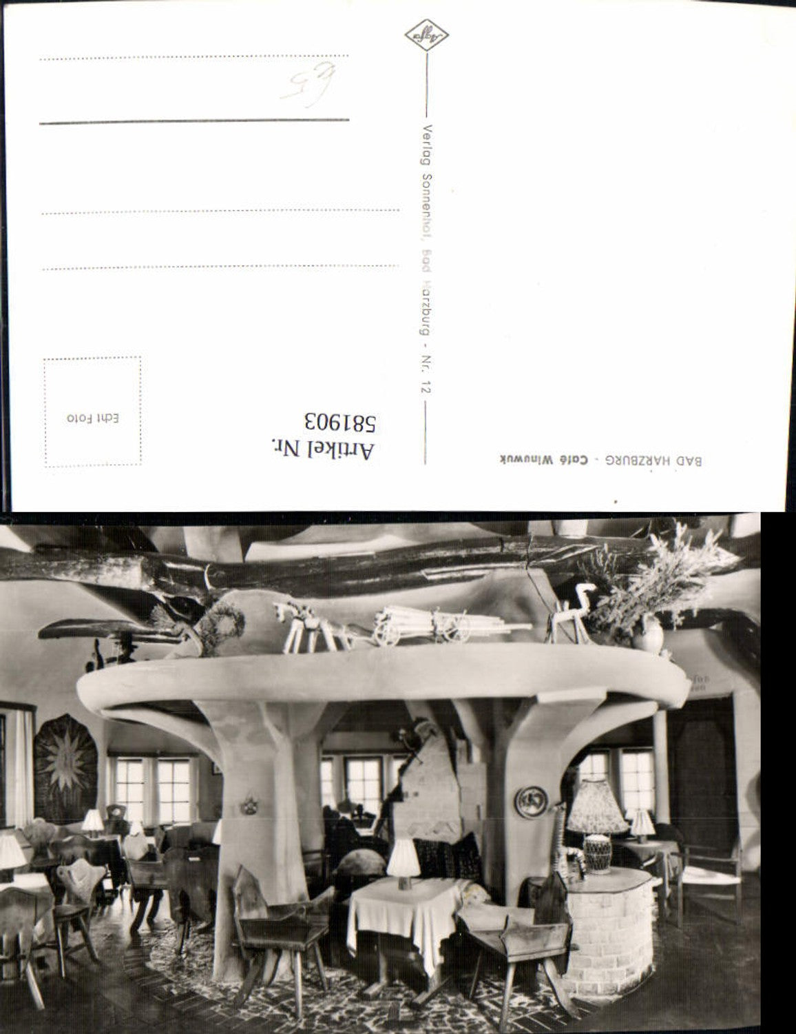 581903,Foto Ak Bad Harzburg Cafe Winuwuk Innenansicht