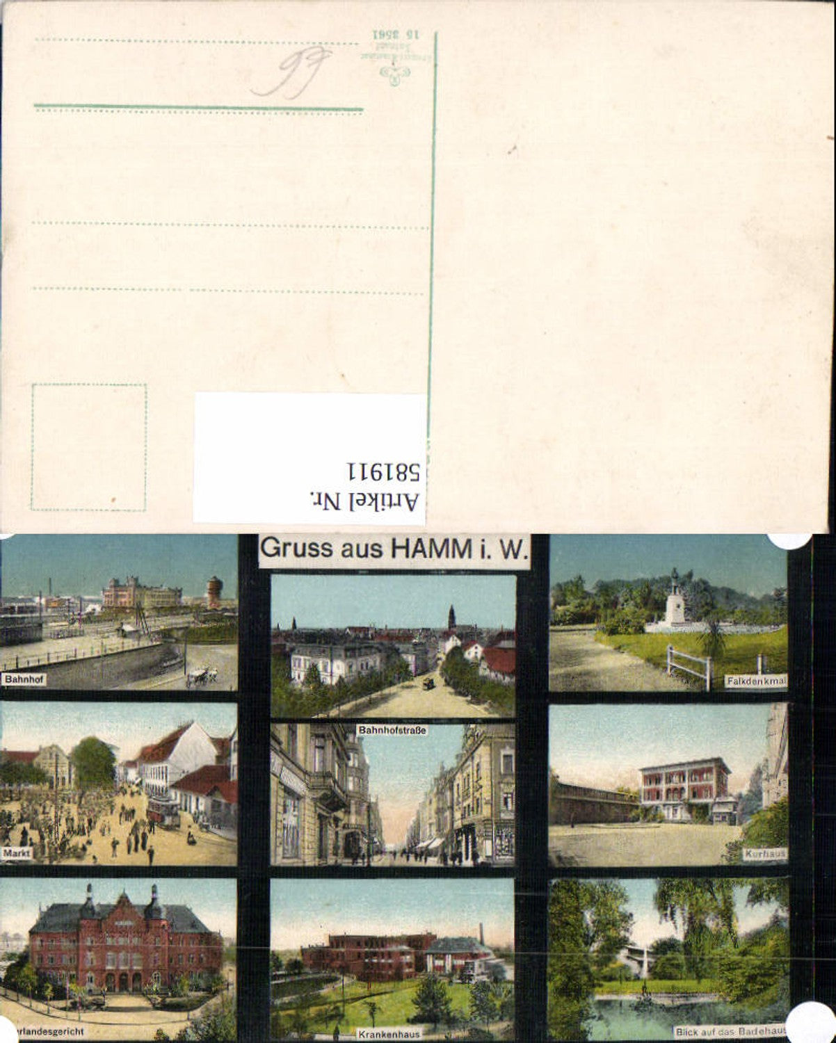 581911,Mehrbild Ak Hamm Bahnhof Falkdenkmal Kurhaus