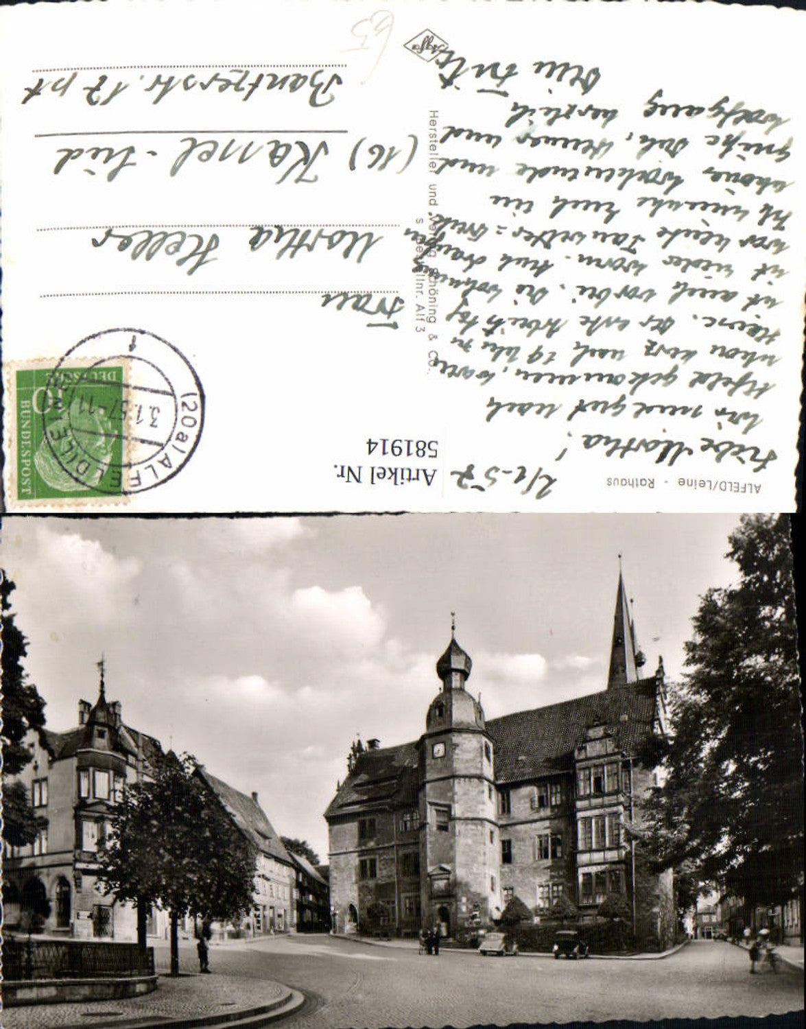 581914,Foto Ak Alfeld Leine Rathaus