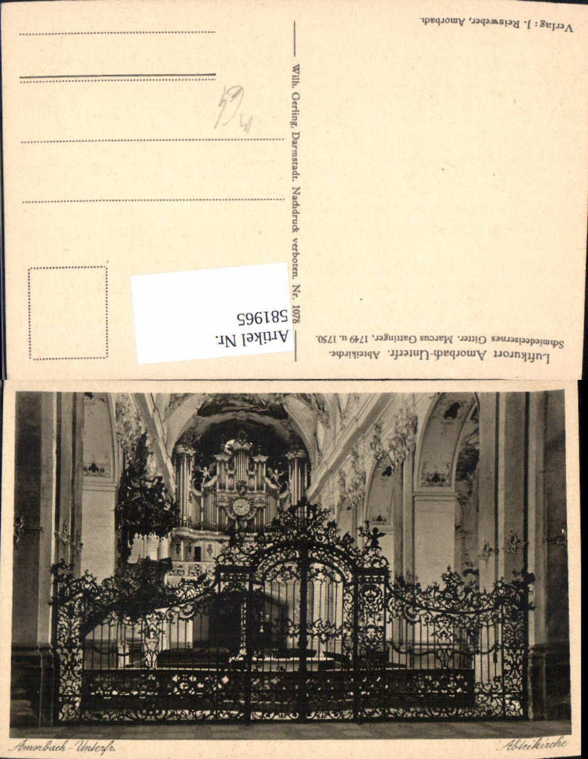 581965, Amorbach Abbey Church Interior view