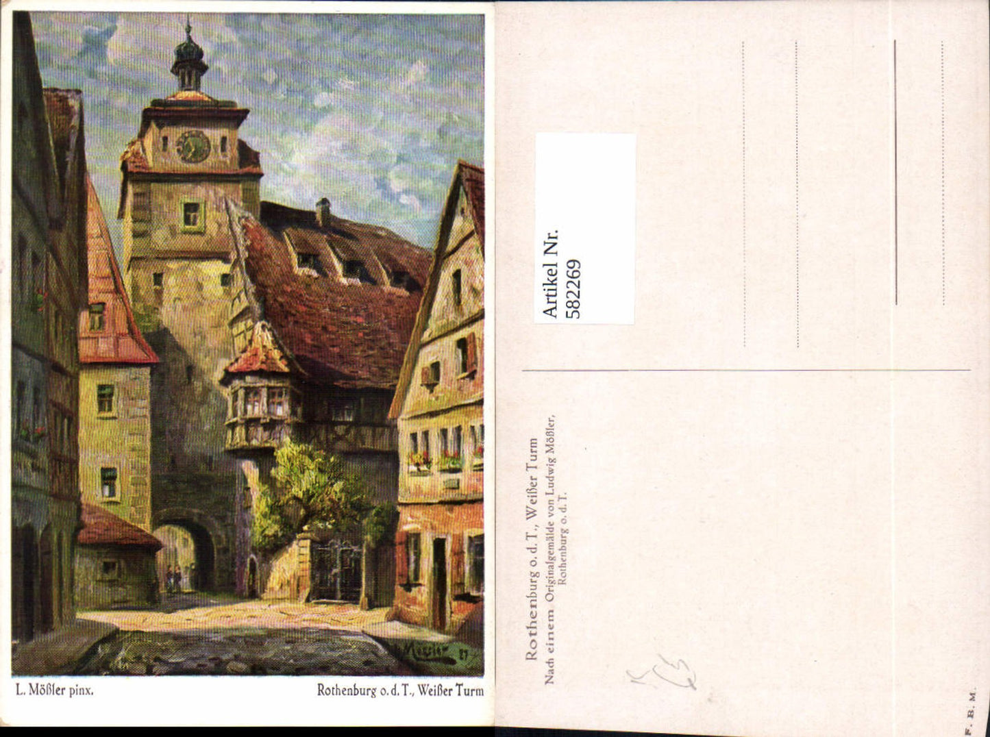 582269, Artist Ludwig Mößler Rothenburg ob der Tauber White Tower