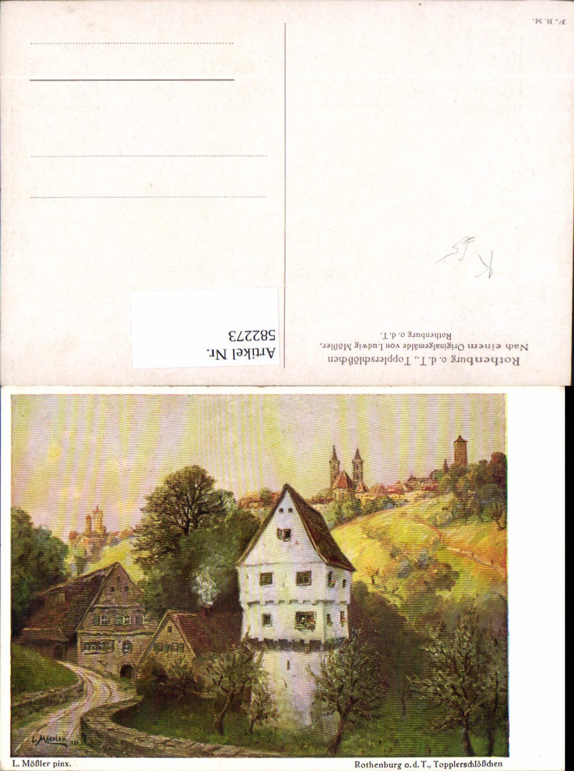582273, Artist Ludwig Mößler Rothenburg ob der Tauber Topplerschlößchen