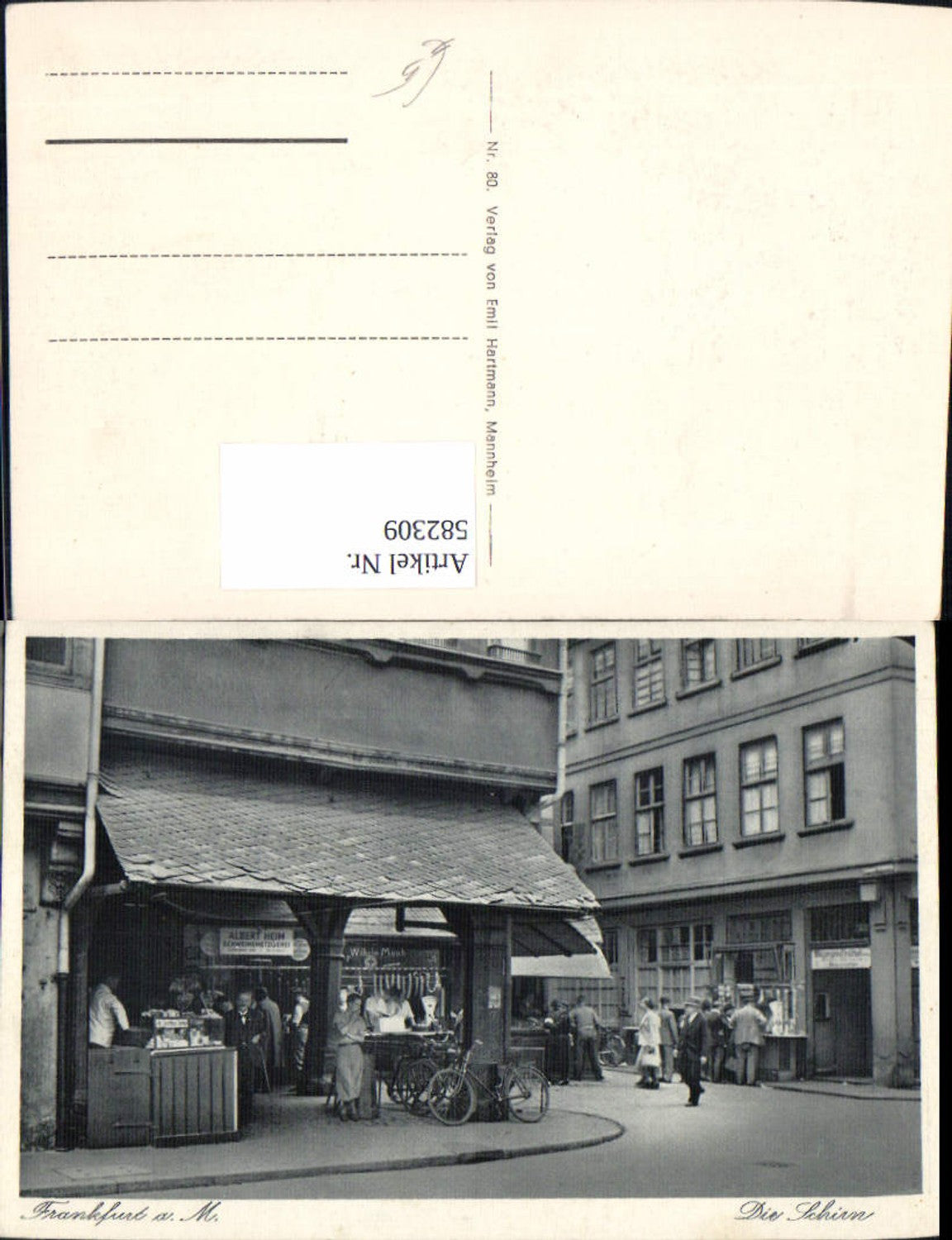 582309,Frankfurt a. Main Die Schirn Markt Geschäft Albert Heim Schweinemetzgerei