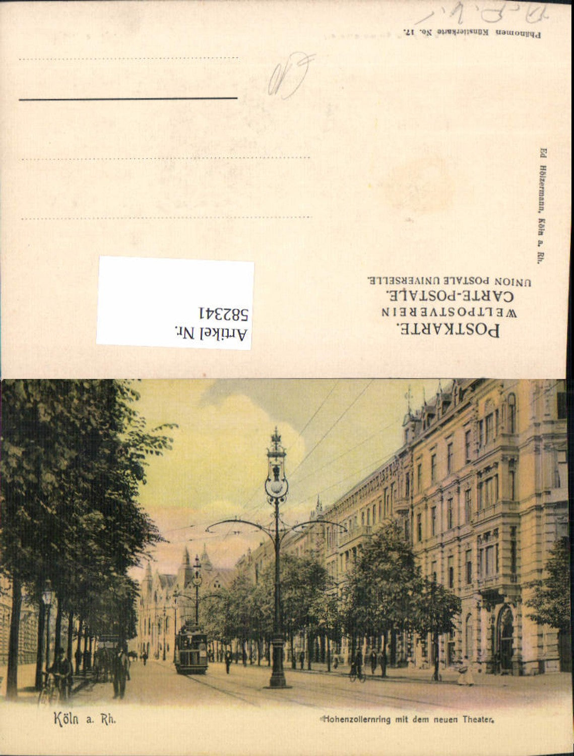 582341,Köln a. Rhein Hohenzollernring m. d. Neuen Theater Straßenbahn