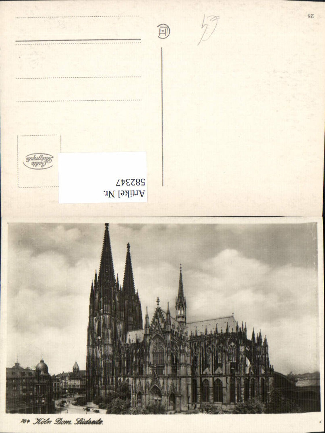 582347,Foto Ak Köln a. Rhein Dom Südseite