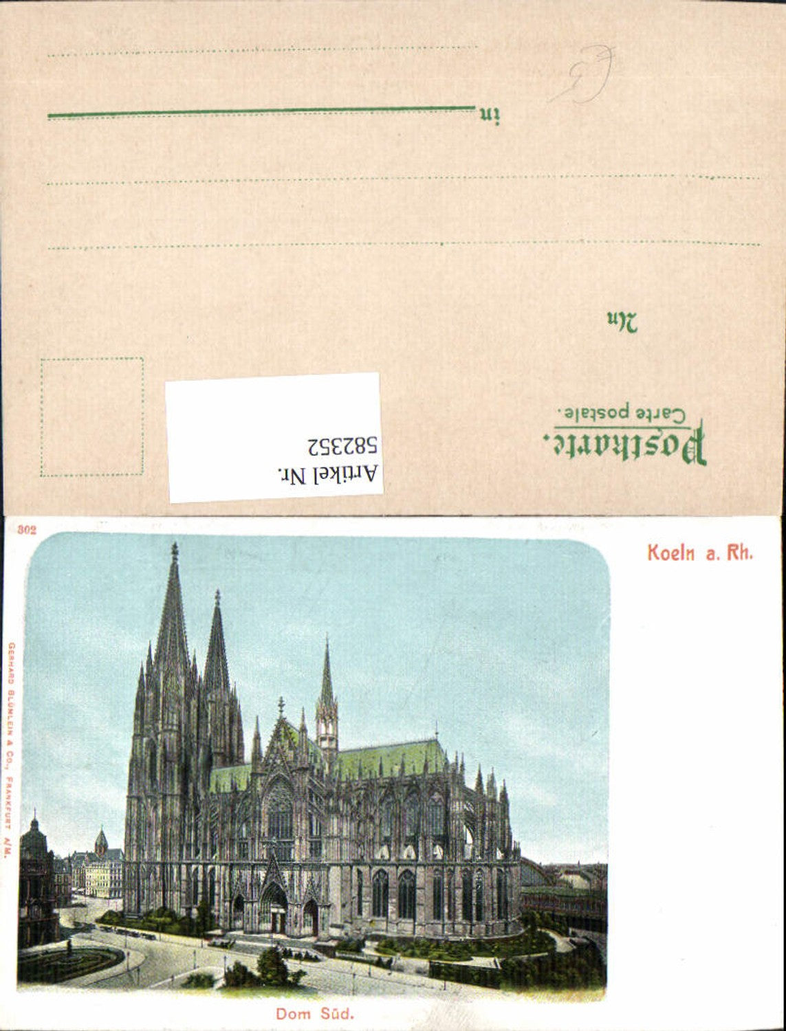 582352,Köln a. Rhein Dom Südseite