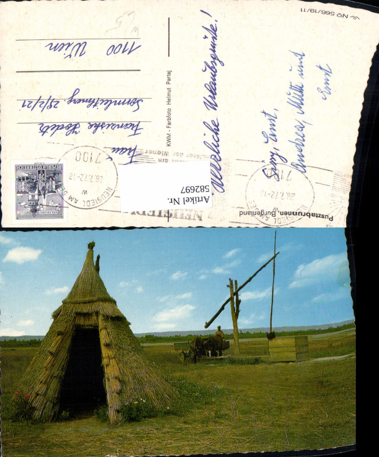 582697,Pusztabrunnen Neusiedl a. See Ziehbrunnen Pferdegespann