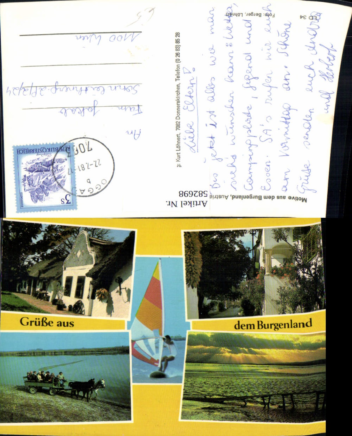 582698,Motive a. d. Burgenland Pferdegespann Barockgiebelhaus