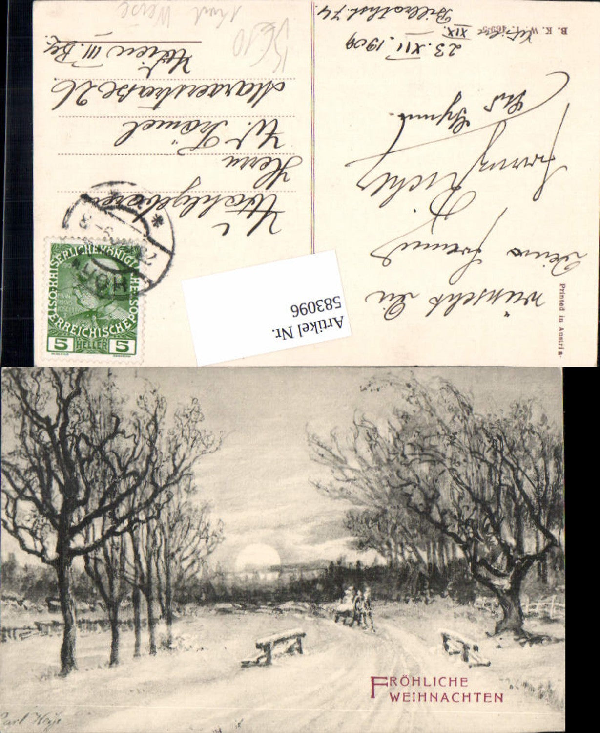 583096,Künstler AK Carl Weise Weihnachten pub B.K.W.I. 469-5