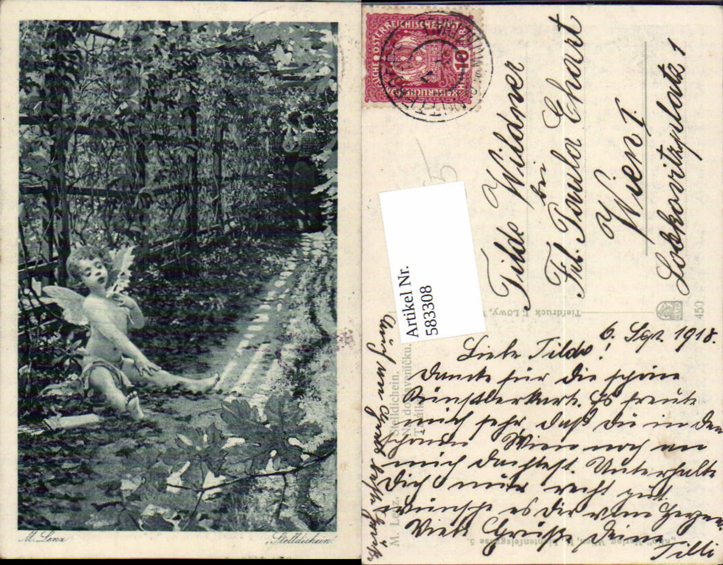 583308,Künstler AK M. Lenz Amor Engel