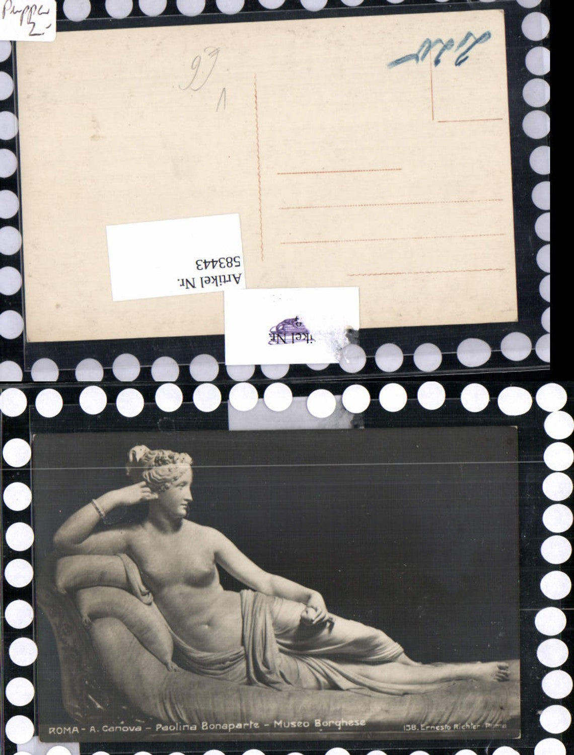 583443,Fotokunst Ernesto Richter 138 Roma A. Canova Erotik Akt Nude Paolina Bonaparte
