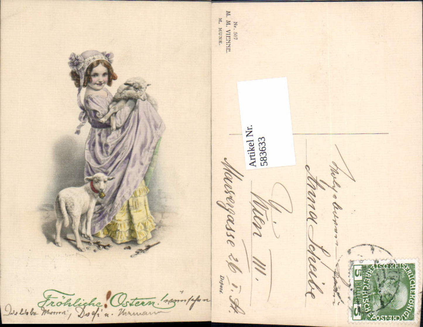 583633,Künstler AK H. Schubert Ostern pub Munk Vienne 507