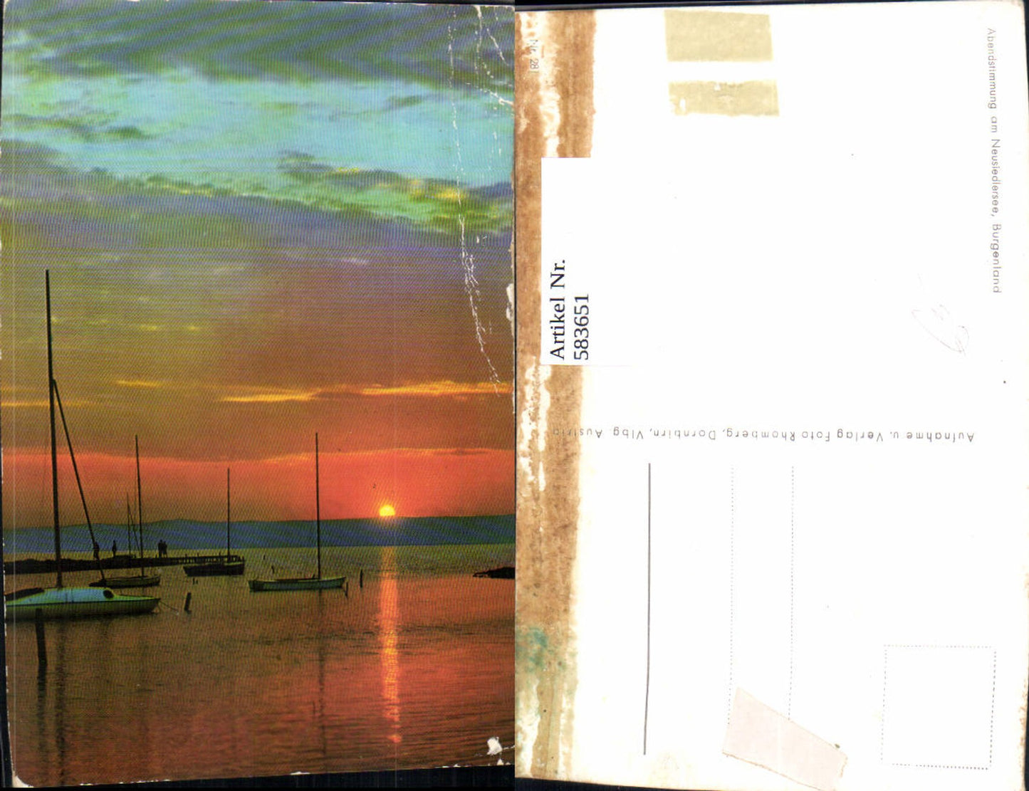 583651,Abendstimmung a. Neusiedlersee Segelboote Segeln