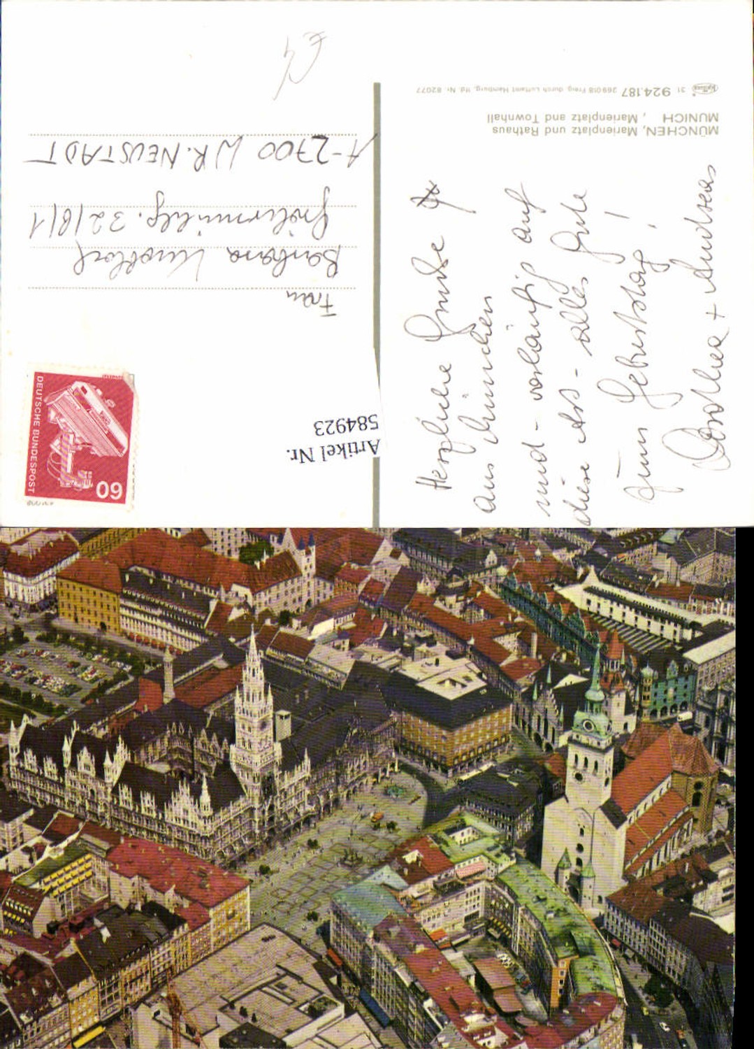 584923, Munich Marienplatz aerial photograph