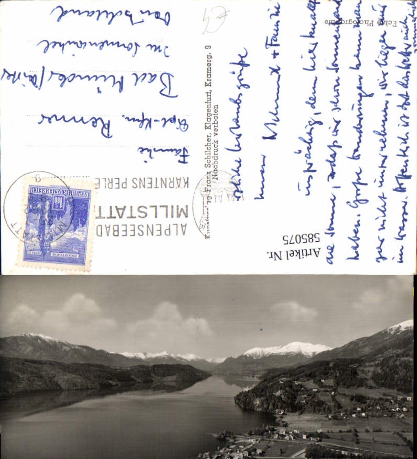 585075,Foto Ak Döbriach a. Millstättersee Radenthein m. Goldeck Kreuzeckgruppe u. Gmeineck