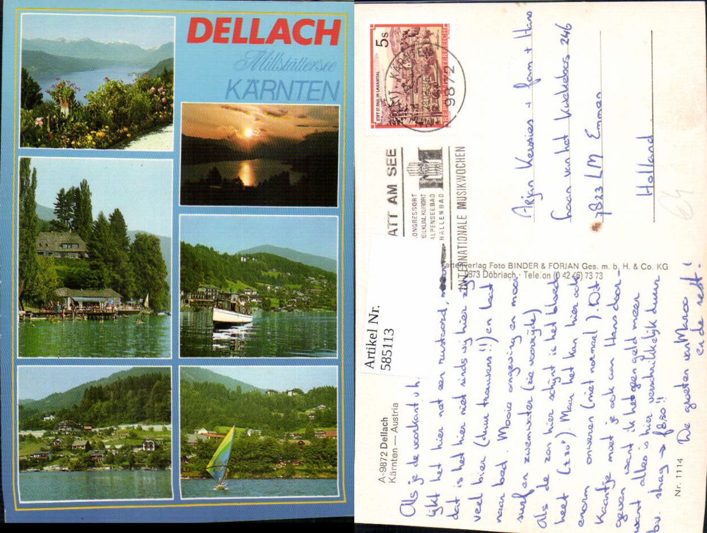 585113,Mehrbild Ak Dellach Millstättersee Schiff Dampfer Windsurfen Strandleben Matzelsdorf Millstatt am See