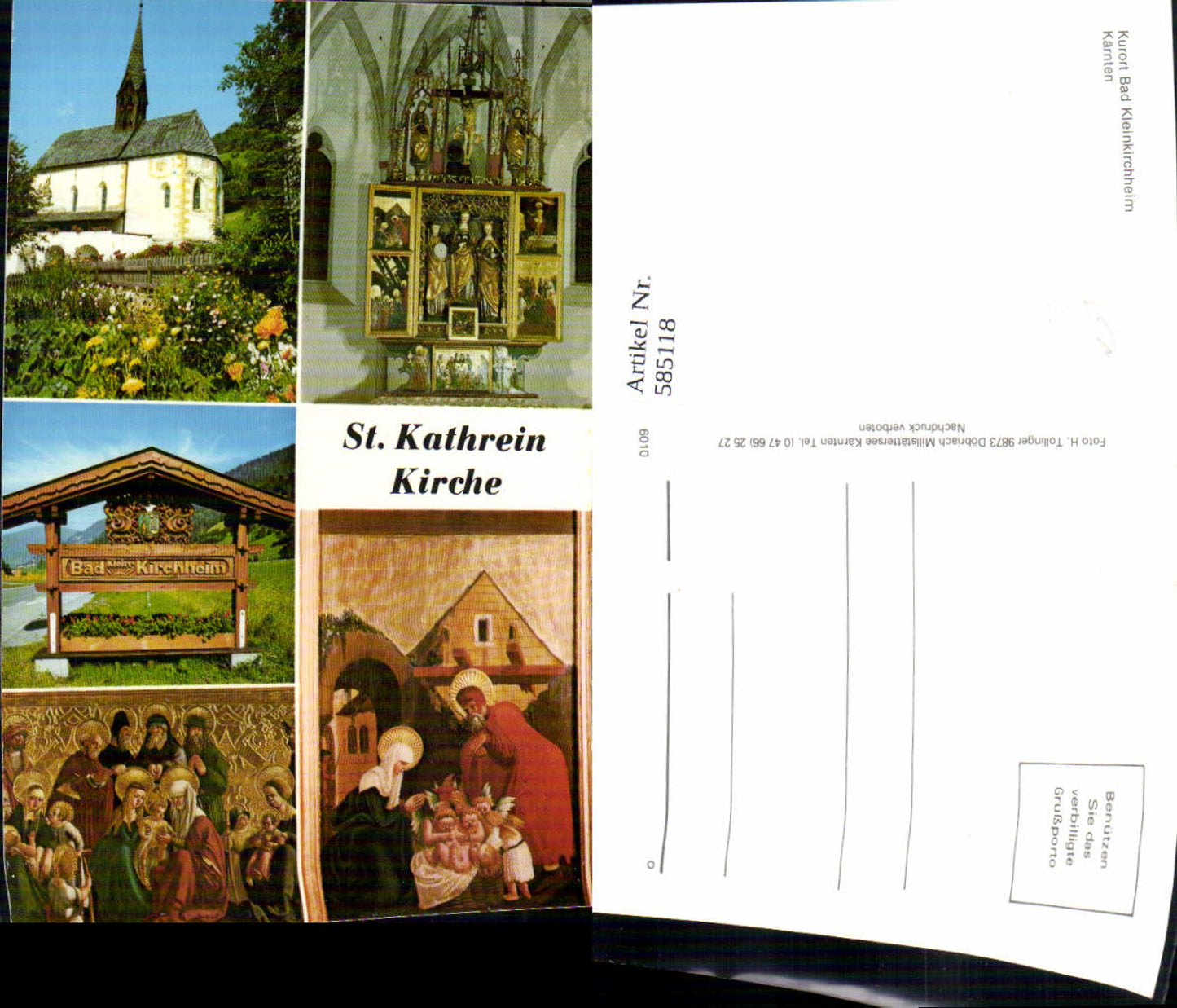 585118, Multi-image Ak Bad Kleinkirchheim St Kathrein Church Interior Altar