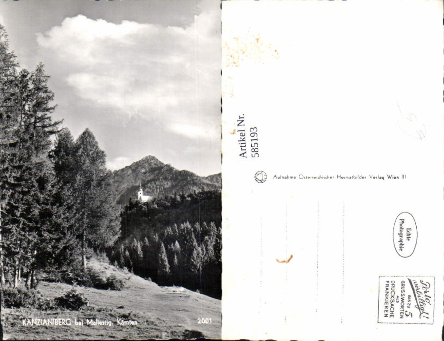 585193,Foto Ak Kanzianiberg b. Mallestig Finkenstein am Faaker See