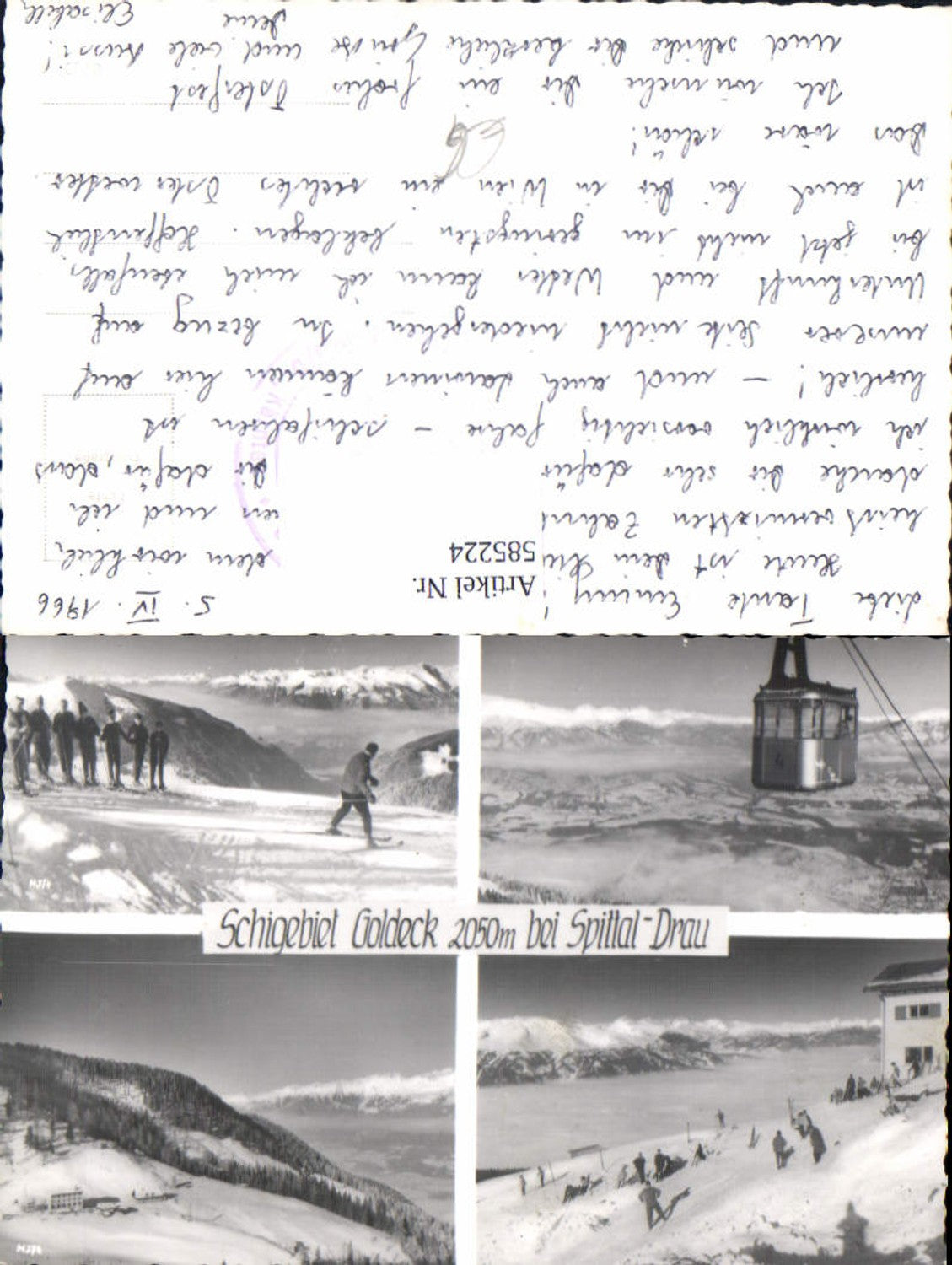 585224, Multi-image Ak Ski area Goldeck near Spittal an der Drau Gondola Cable car Winter sports