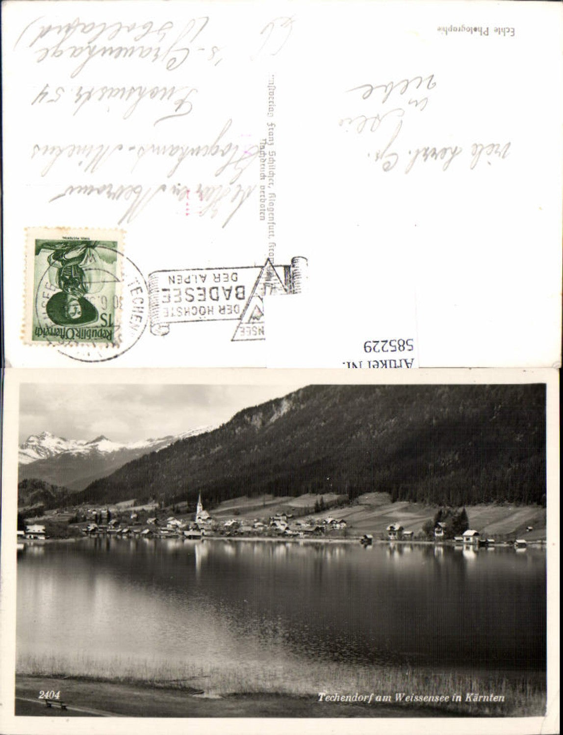 585229, Photo Ak Techendorf a. Weißensee Municipality of Weißensee