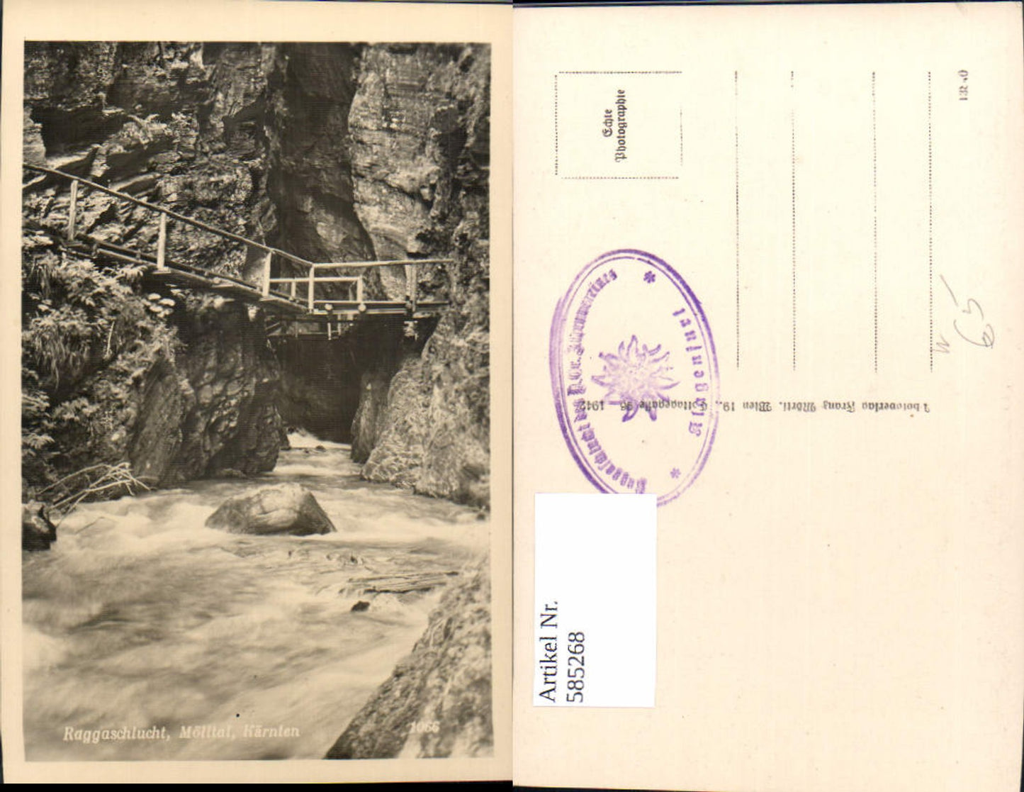 585268,Foto Ak Flattach Raggaschlucht Mölltal Landschaft