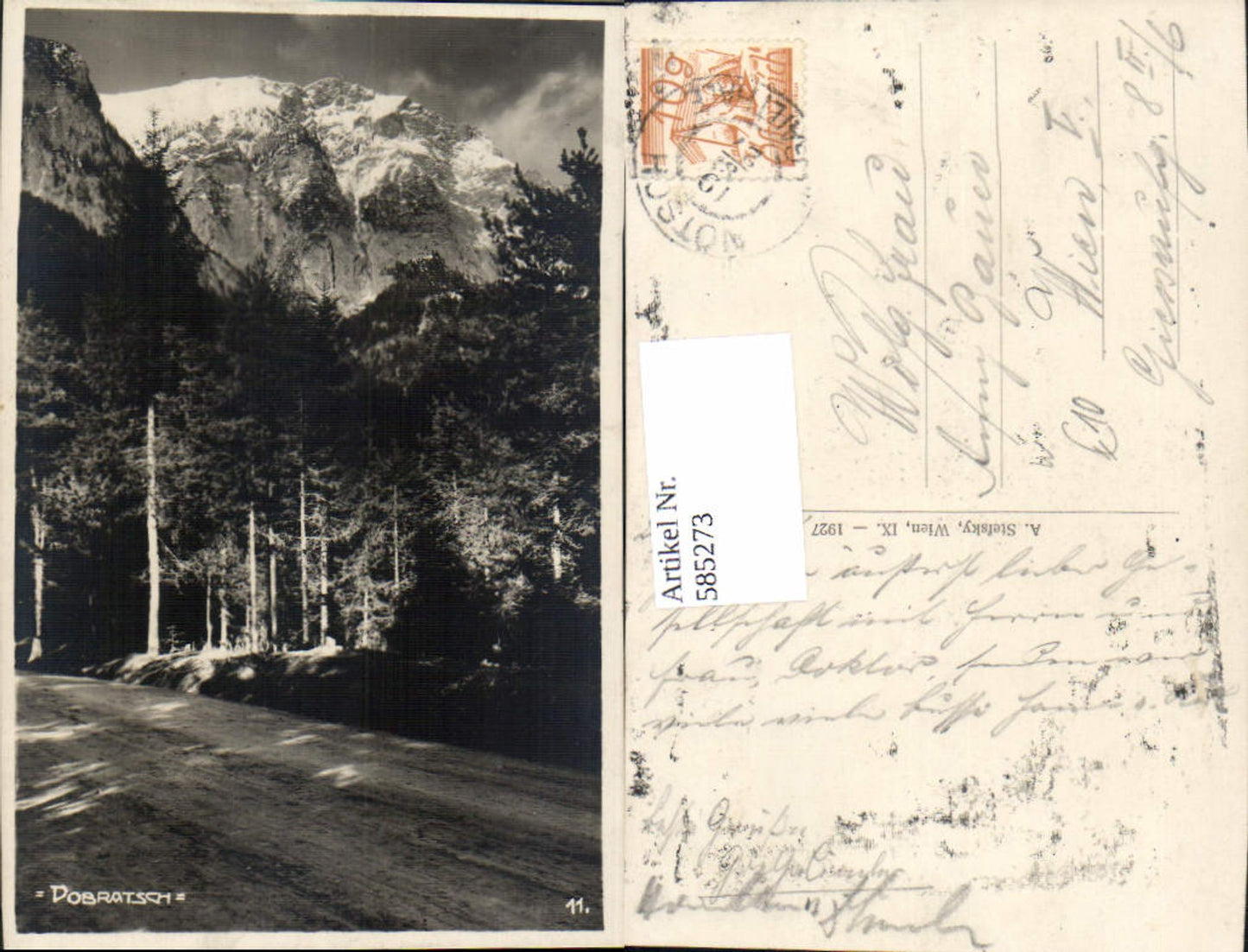 585273,Foto Ak Villach Nötsch im Gailtal Dobratsch Ansicht Weg Straße