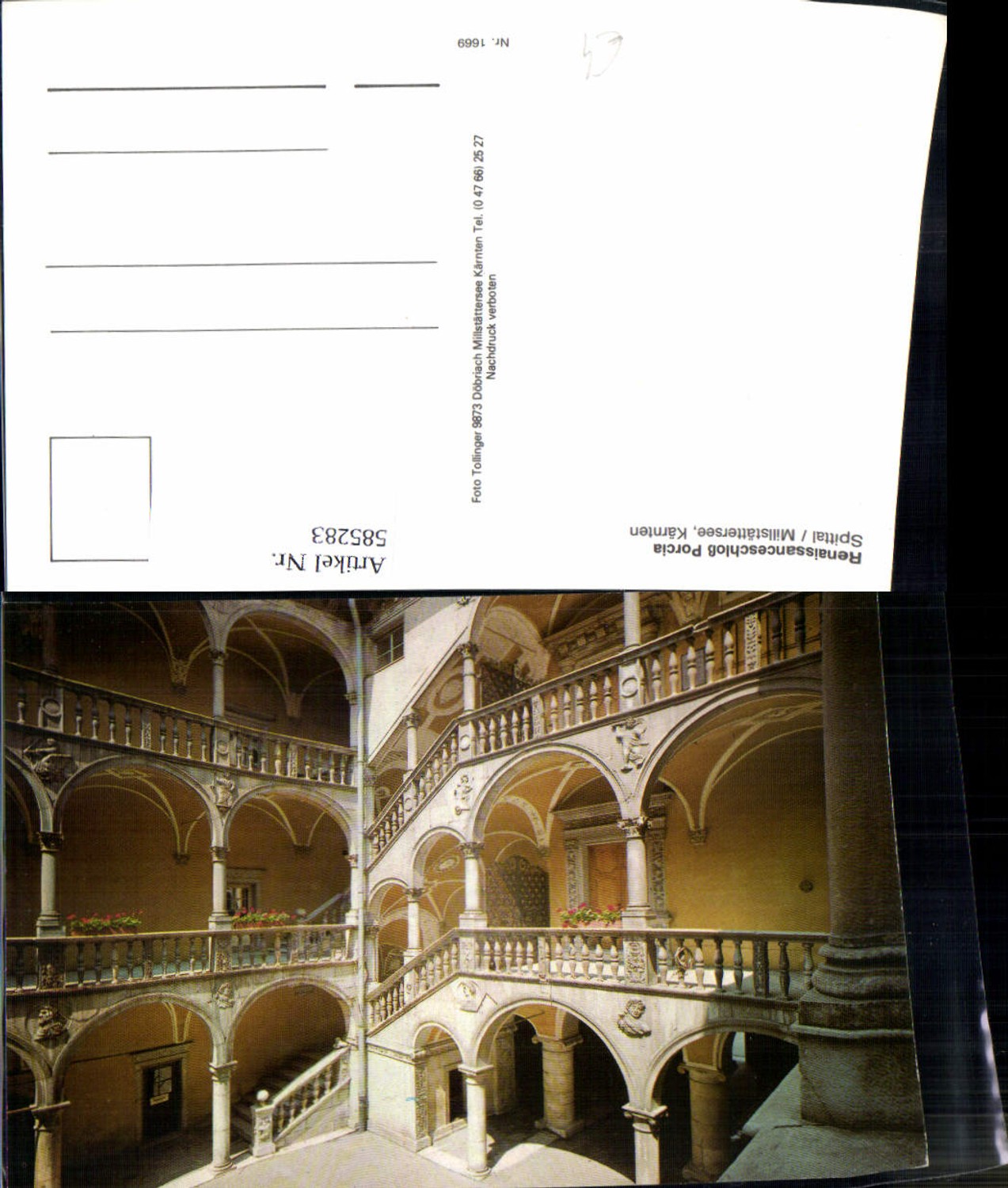 585283,Spittal an der Drau Schloss Porcia Ansicht Arkaden