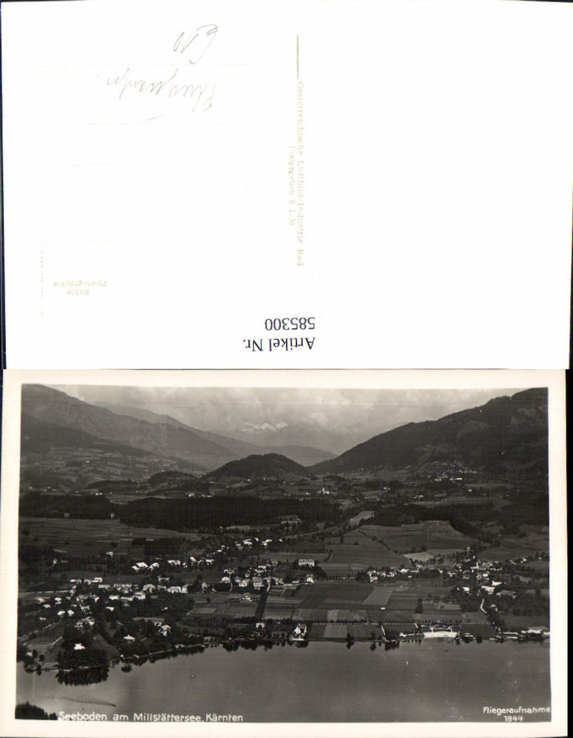 585300, Aerial photograph of Seeboden on Lake Millstatt, overall view