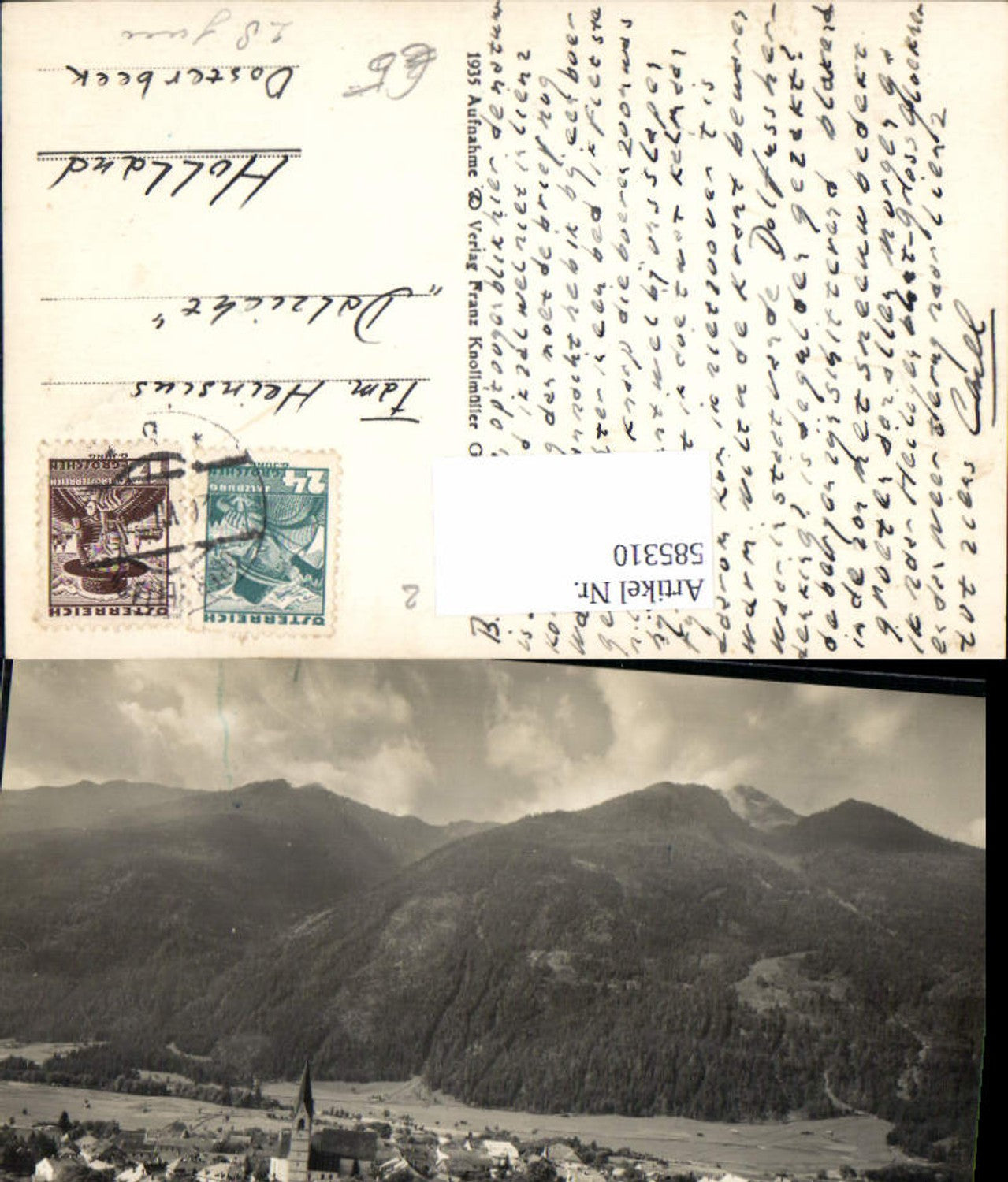 585310, Photo Ak Obervellach ad Tauernbahn m. Polinik
