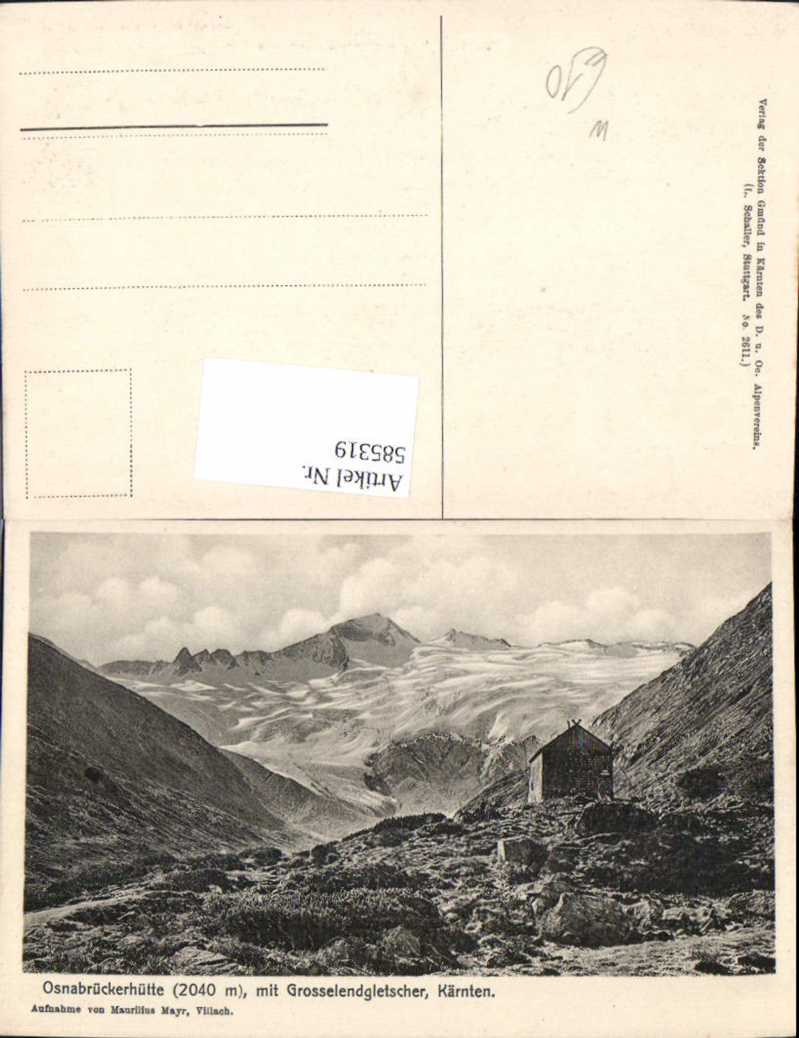 585319, Osnabrückerhütte with Grosselendgletscher Malt Brandstatt