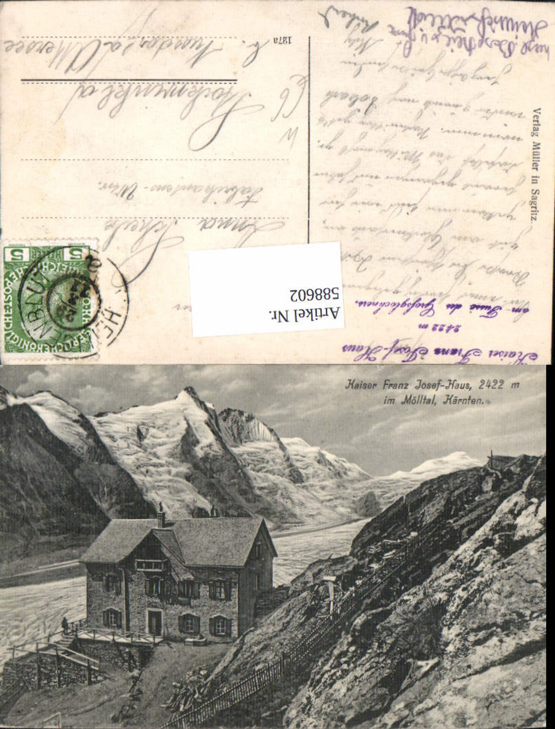 588602,Kaiser Franz Josef Haus Grossglockner Heiligenblut Mölltal 1905