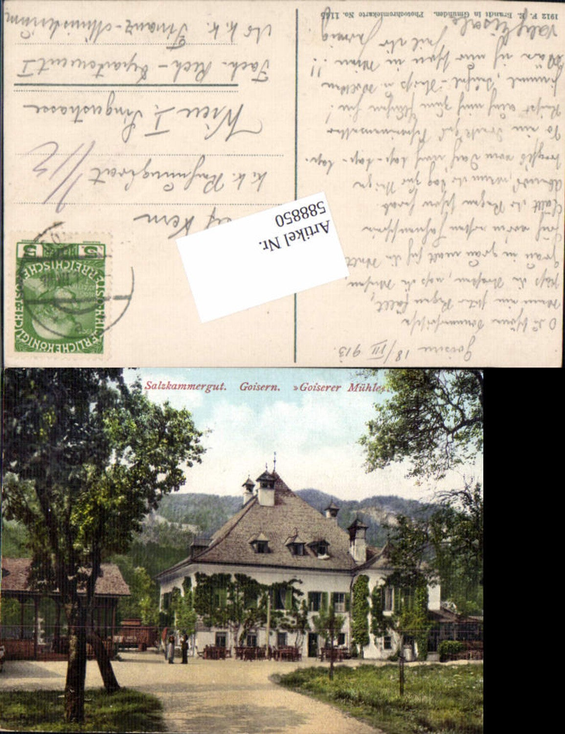 588850,tolle AK Salzkammergut Goisern Goiserer Mühle Gasthaus pub Brandt 1145