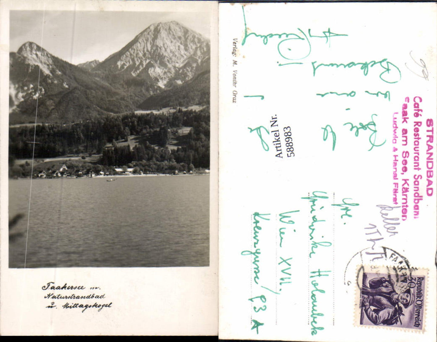 588983,Foto-AK Faakersee Faak am See Finkenstein Drobollach Egg