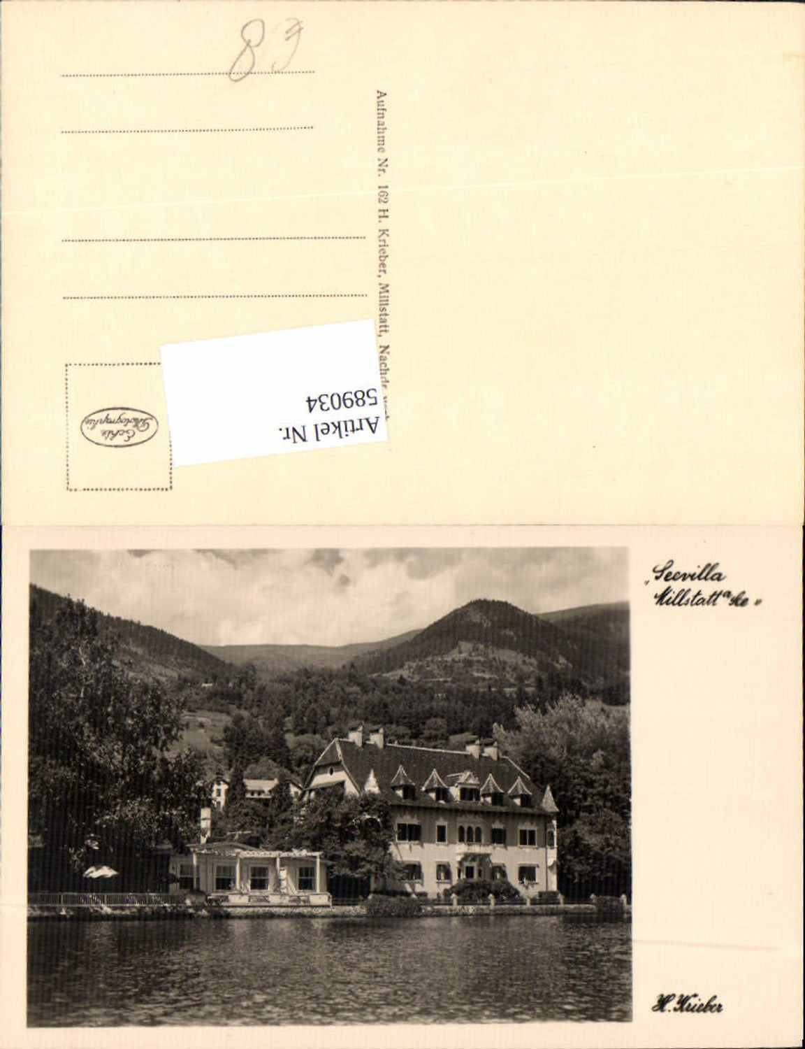 589034,tolle Foto-AK Millstatt am See Millstättersee Seevilla