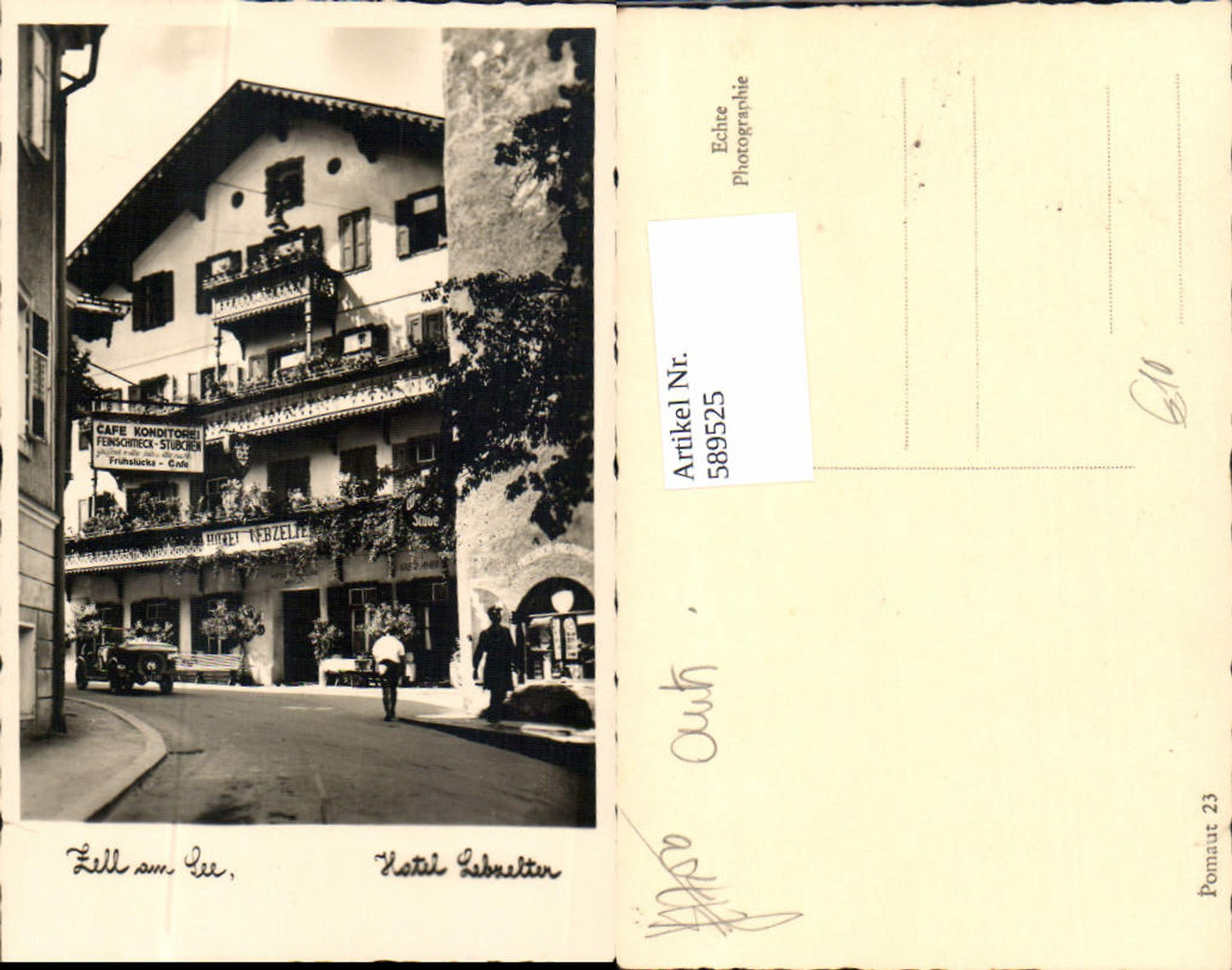 589525,Zell am See Hotel Lebzelter Cafe Auto Straßenansicht