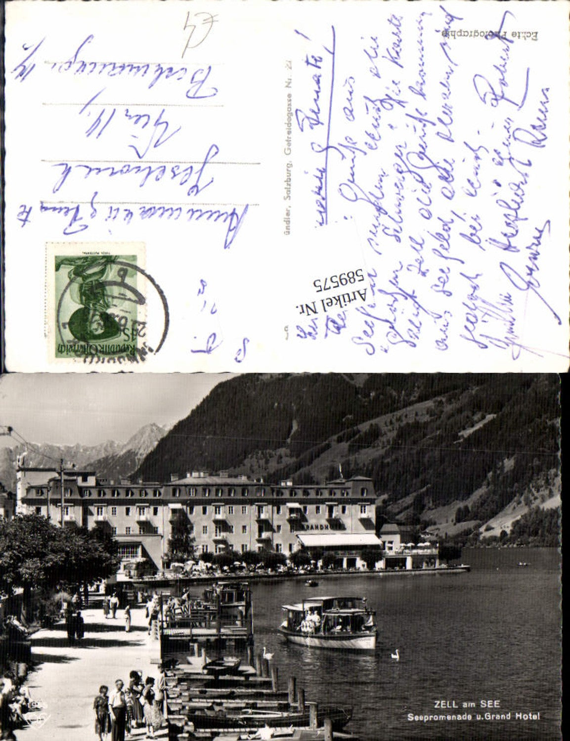 589575,Zell am See Grand Hotel Boote Leute Promenade