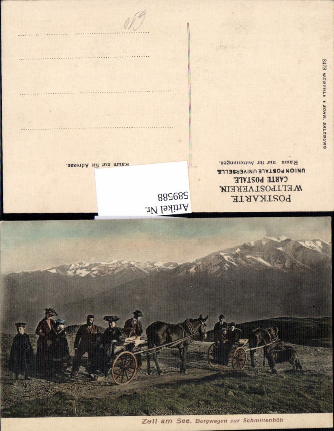 589588,seltene AK Zell am See Schmittenhöhe Kutsche Leute 1900