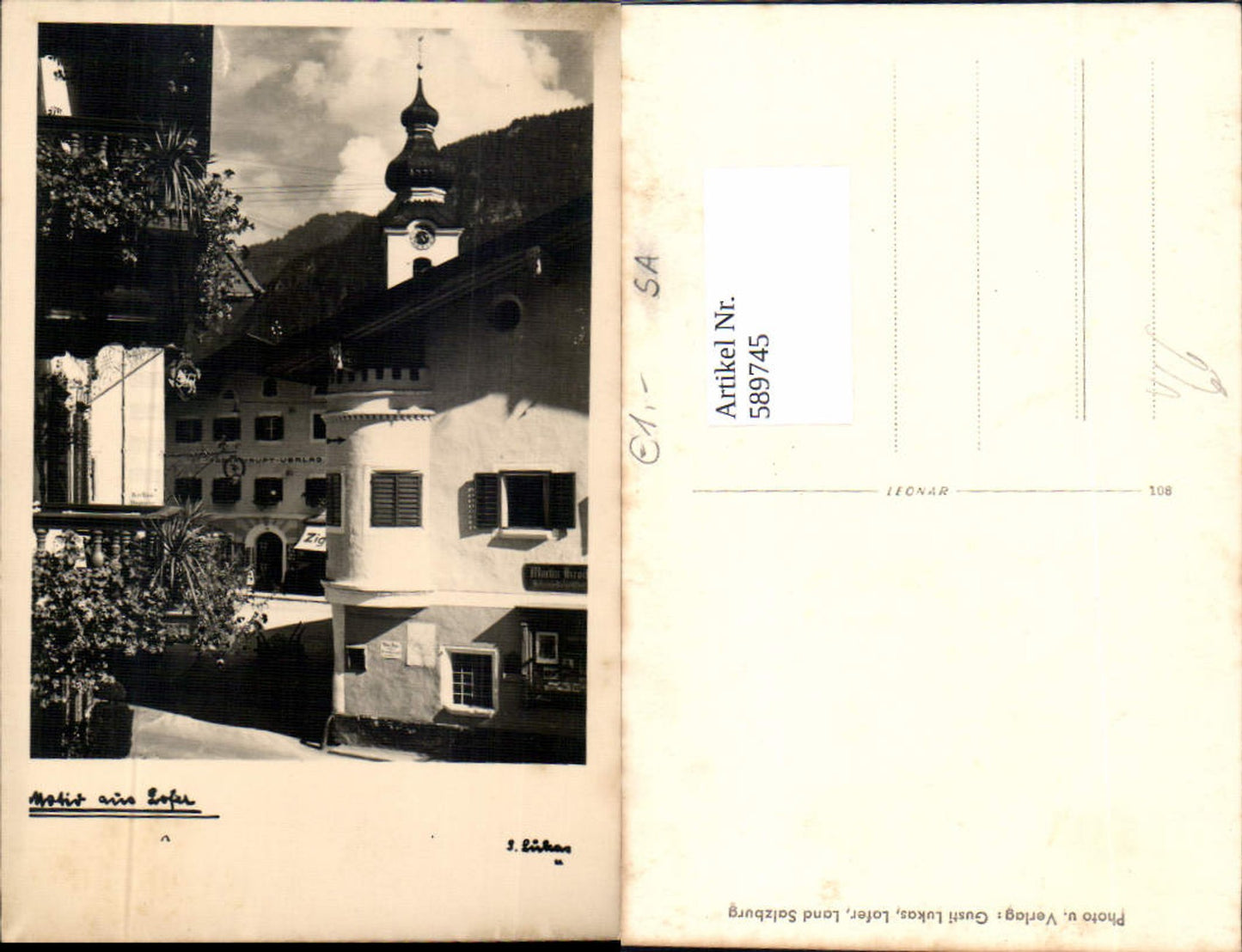 589745,Lofer Motiv aus dem Ort pub Gusti Lukas