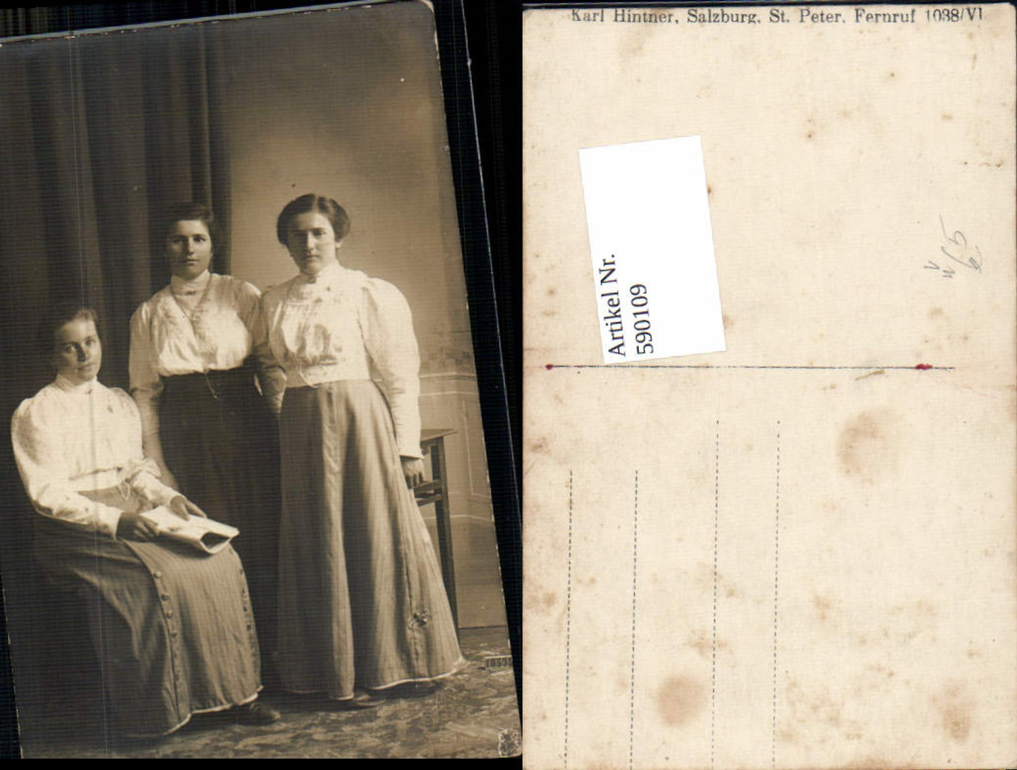 590109,Foto-AK Frauen Gruppenfoto Kleid pub Karl Hintner Salzburg St. Peter