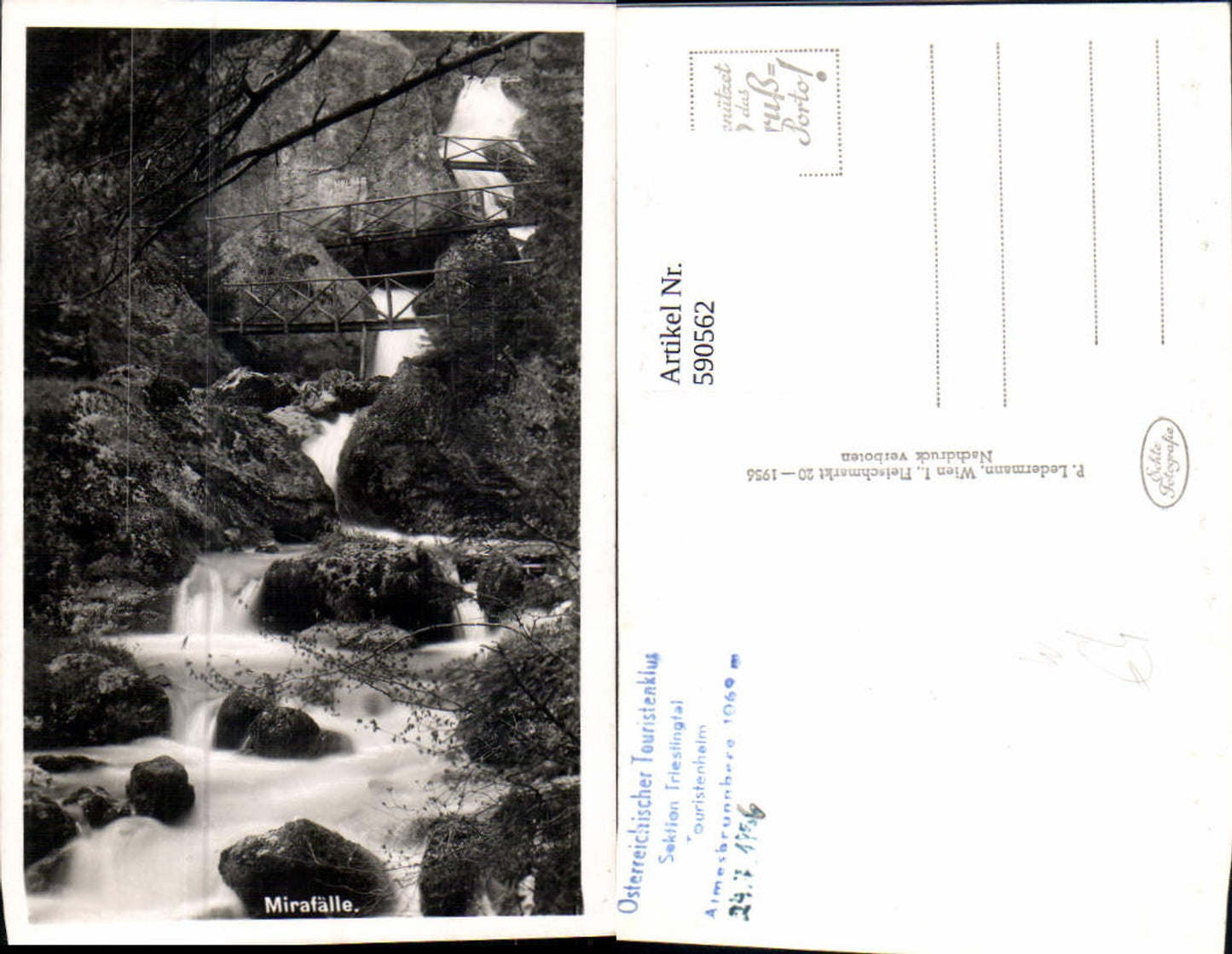 590562,Foto Ak Mirafall Mitterbach am Erlaufsee Wasserfall