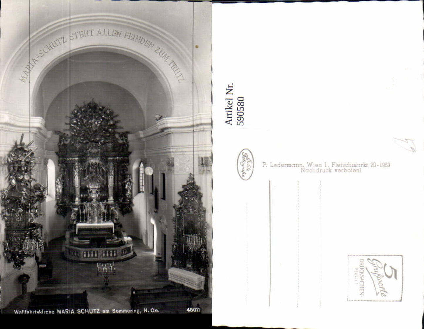 590580,Foto Ak Wallfahrtskirche Maria Schutz a. Semmering Innen Schottwien